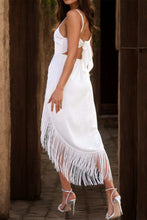 Load image into Gallery viewer, Fringe High-Low Square Neck Cami Dress