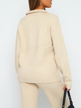 Load image into Gallery viewer, Quarter Zip Long Sleeve Top and Pants Set