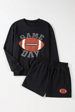 Load image into Gallery viewer, GAME DAY Football Round Neck Long Sleeve Top and Shorts Set