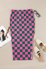 Load image into Gallery viewer, Split Checkered Midi Skirt