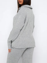 Load image into Gallery viewer, Quarter Zip Long Sleeve Top and Pants Set
