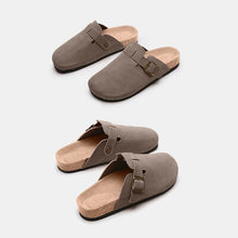 Load image into Gallery viewer, Suede Closed Toe Buckle Slide