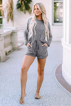 Load image into Gallery viewer, Boat Neck Long Sleeve Top and Drawstring Shorts Set