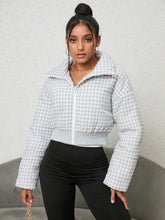 Load image into Gallery viewer, Houndstooth Zip-Up Jacket