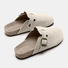 Load image into Gallery viewer, Suede Closed Toe Buckle Slide