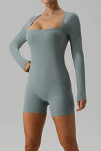 Load image into Gallery viewer, Square Neck Long Sleeve Active Romper