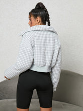 Load image into Gallery viewer, Houndstooth Zip-Up Jacket