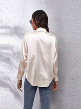 Load image into Gallery viewer, Button Up Collared Neck Long Sleeve Shirt