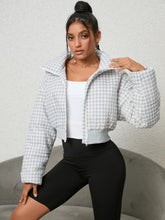 Load image into Gallery viewer, Houndstooth Zip-Up Jacket