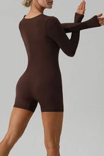 Load image into Gallery viewer, Square Neck Long Sleeve Active Romper