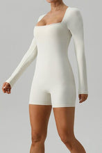Load image into Gallery viewer, Square Neck Long Sleeve Active Romper