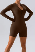 Load image into Gallery viewer, Half Zip Long Sleeve Active Romper