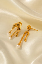 Load image into Gallery viewer, Synthetic Pearl 18K Gold-Plated Dangle Earrings