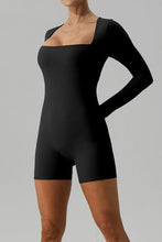 Load image into Gallery viewer, Square Neck Long Sleeve Active Romper
