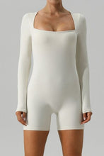 Load image into Gallery viewer, Square Neck Long Sleeve Active Romper