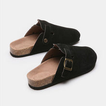 Load image into Gallery viewer, Suede Closed Toe Buckle Slide