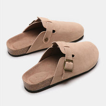Load image into Gallery viewer, Suede Closed Toe Buckle Slide