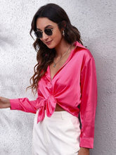 Load image into Gallery viewer, Button Up Collared Neck Long Sleeve Shirt