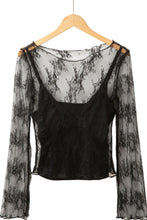 Load image into Gallery viewer, Surplice Cami and Lace Long Sleeve Cover Up Set
