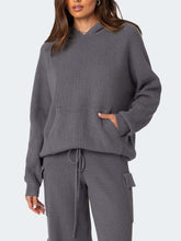 Load image into Gallery viewer, Long Sleeve Hooded Top and Pants Sweater Set
