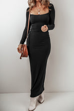 Load image into Gallery viewer, Square Neck Long Sleeve Maxi Dress
