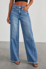 Load image into Gallery viewer, Raw Hem Wide Leg Jeans with Pockets
