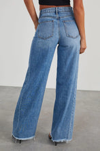Load image into Gallery viewer, Raw Hem Wide Leg Jeans with Pockets
