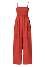 Load image into Gallery viewer, Smocked Spaghetti Strap Wide Leg Jumpsuit
