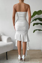 Load image into Gallery viewer, Eyelet Ruffled Tube Sleeveless Midi Dress
