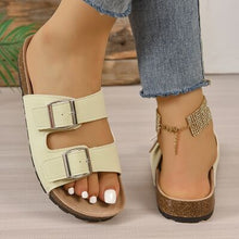 Load image into Gallery viewer, Open Toe Double Buckle Sandals
