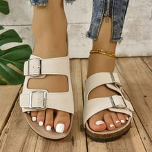 Load image into Gallery viewer, Open Toe Double Buckle Sandals
