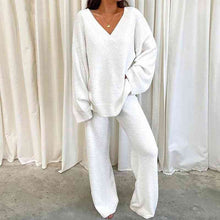 Load image into Gallery viewer, V-Neck Long Sleeve Top and Long Pants Set
