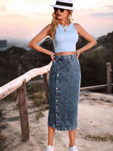 Load image into Gallery viewer, Button Down Denim Skirt
