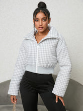 Load image into Gallery viewer, Houndstooth Zip-Up Jacket
