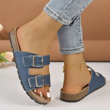 Load image into Gallery viewer, Open Toe Double Buckle Sandals
