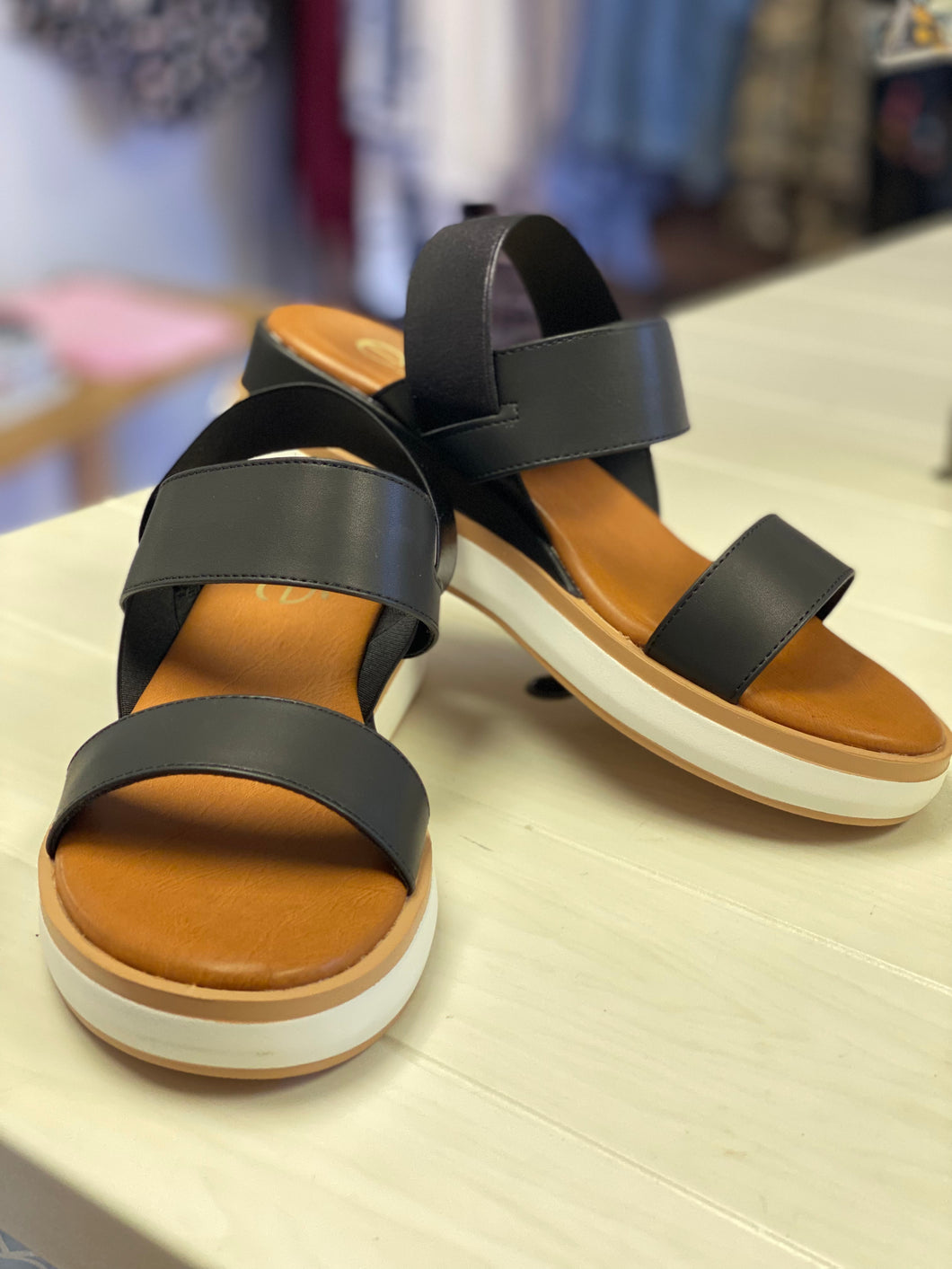 Black strap sandal