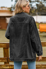 Load image into Gallery viewer, Buttoned Collared Neck Denim Jacket with Pockets
