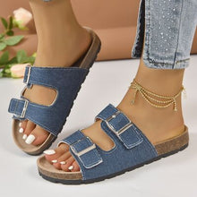 Load image into Gallery viewer, Open Toe Double Buckle Sandals
