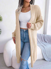 Load image into Gallery viewer, Open Front Dropped Shoulder Longline Cardigan
