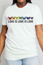 Load image into Gallery viewer, Simply Love Full Size LOVE IS LOVE IS LOVE Graphic Cotton Tee
