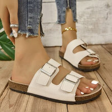 Load image into Gallery viewer, Open Toe Double Buckle Sandals
