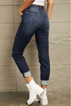 Load image into Gallery viewer, Judy Blue Full Size Mid Rise Distressed Cuffed Boyfriend Jeans
