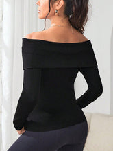 Load image into Gallery viewer, Off-Shoulder Long Sleeve Knit Top
