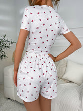 Load image into Gallery viewer, Floral Ruched T-Shirt and Shorts Lounge Set
