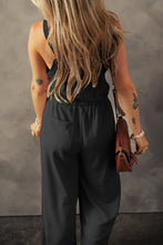 Load image into Gallery viewer, Waffle-Knit Drawstring Wide Strap Jumpsuit
