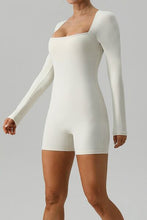 Load image into Gallery viewer, Square Neck Long Sleeve Active Romper
