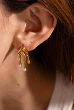 Load image into Gallery viewer, Synthetic Pearl 18K Gold-Plated Dangle Earrings
