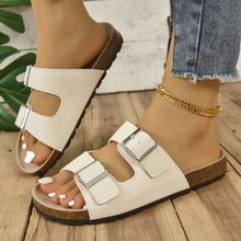 Load image into Gallery viewer, Open Toe Double Buckle Sandals
