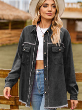 Load image into Gallery viewer, Raw Hem Denim Jacket with Pockets
