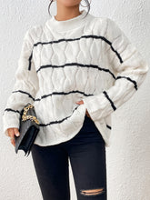 Load image into Gallery viewer, Striped Cable-Knit Sweater
